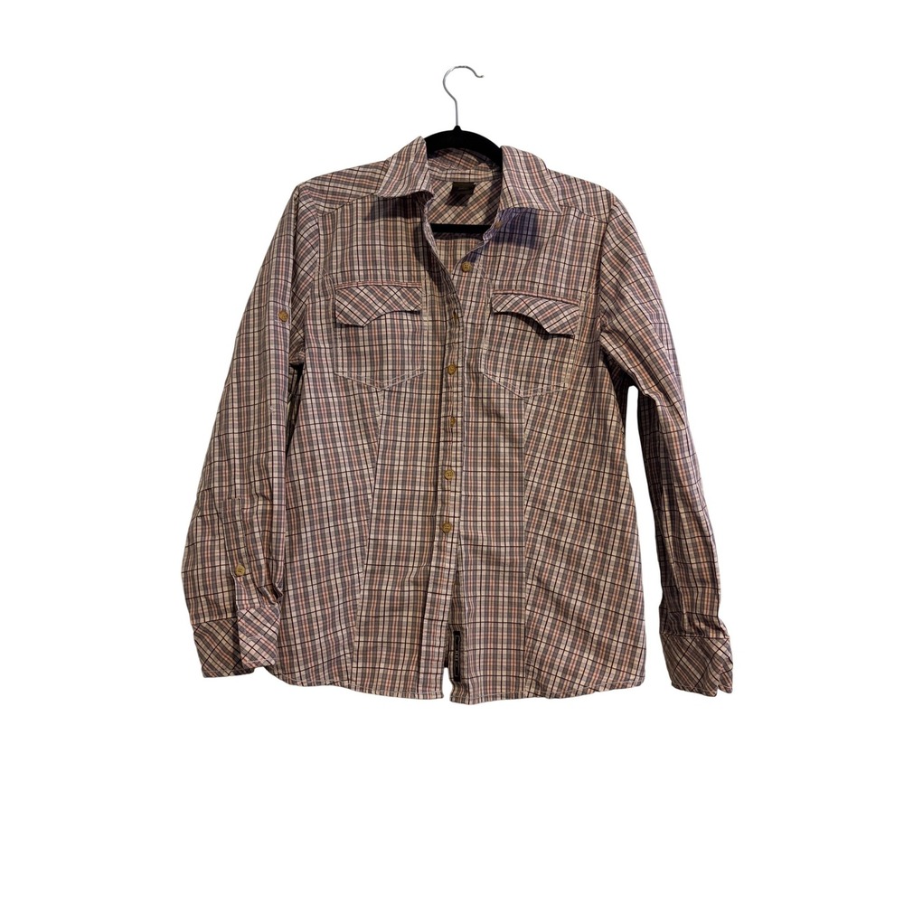 REI Women's Plaid Long‎ Sleeve Button Down Shirt 100% Cotton Size 1